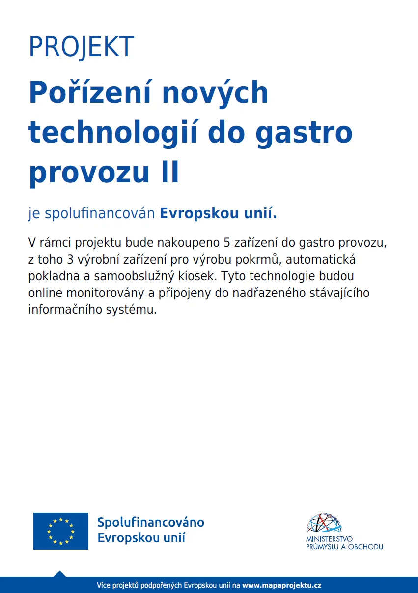 Pořízení technologií do gastro provozu